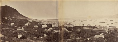Lot 57 - Hong Kong. Two-part panorama of Hong Kong, c. 1870