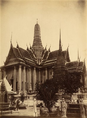 Lot 62 - Thailand. A pair of photographs of two palaces in Bangkok, c. 1870