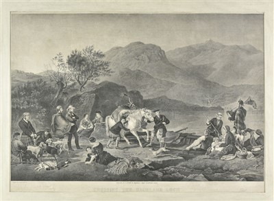 Lot 242 - After Jacob Thompson (1806-1879). Crossing the Highland Loch, circa 1875