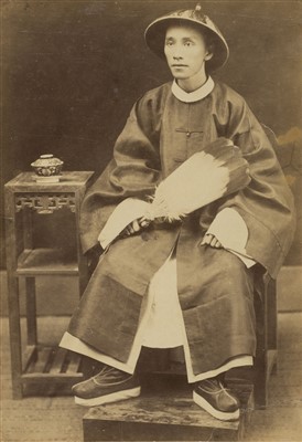 Lot 51 - China. Full-length portrait of a seated Chinese Mandarin, c. 1890s
