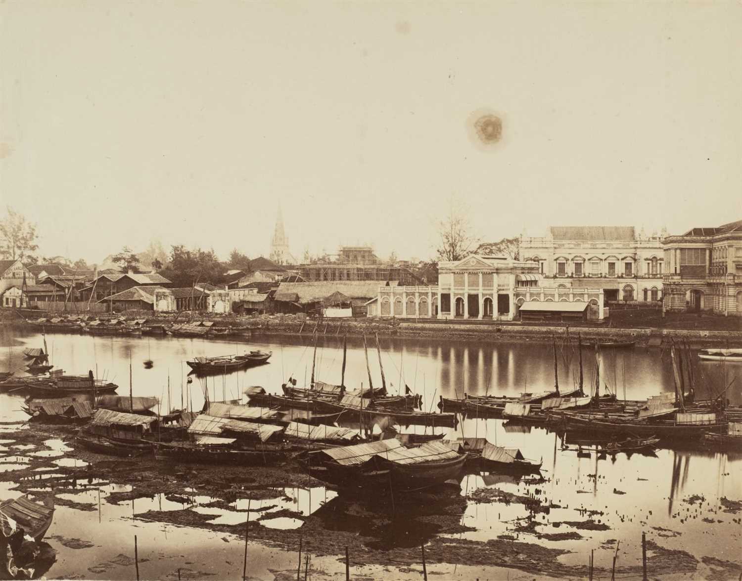 Lot 65 - Singapore. An early view of Singapore, attributed to August Sachtler, c. 1875