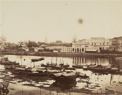 Lot 65 - Singapore. An early view of Singapore, attributed to August Sachtler, c. 1875