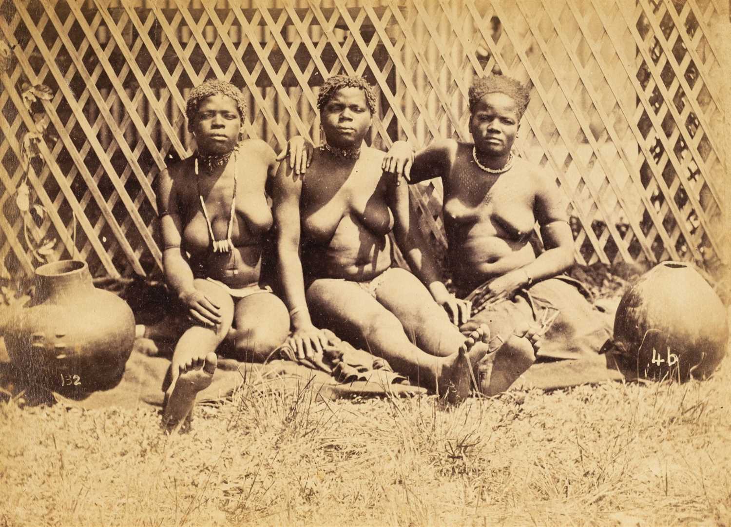 Lot 23 - South Africa. Three 'maiden beer carriers, Natal', c. 1890s