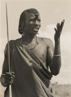 Lot 129 - East Africa. Portrait of a young male Masai by Hass-Halver Kassel, 1930s