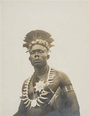 Lot 128 - Belgian Congo.  Portrait of a Belgian Congo Chief, circa 1910