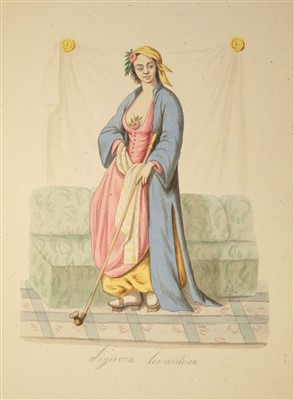 Lot 47 - Middle Eastern costume. Album of watercolours, 19th century