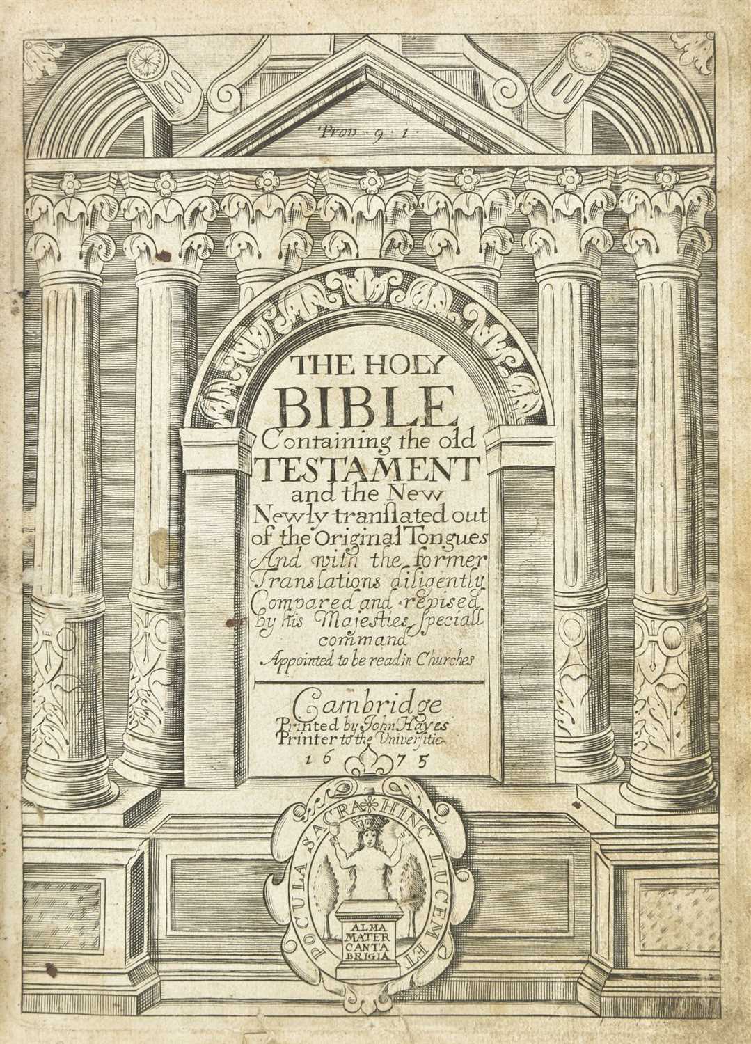 Lot 302 - Bible [English]. Holy Bible Containing the Old Testament and the New, Cambridge, 1675
