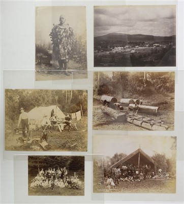 Lot 79 - New Zealand. A group of 16 mostly albumen print photographs, late 19th century