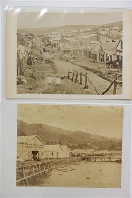 Lot 79 - New Zealand. A group of 16 mostly albumen print photographs, late 19th century