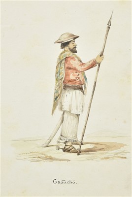 Lot 63 - South America. 'Souvenir pour Mr. Pico', album of watercolours, c.1845-50