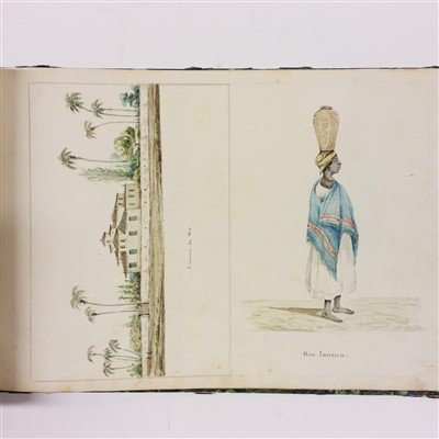 Lot 63 - South America. 'Souvenir pour Mr. Pico', album of watercolours, c.1845-50