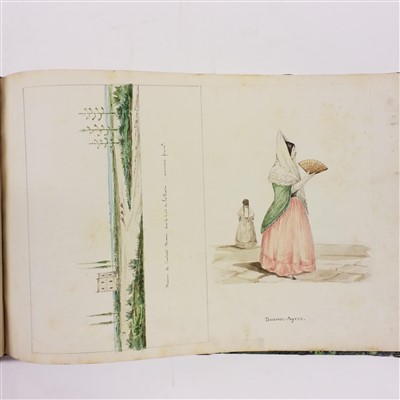 Lot 63 - South America. 'Souvenir pour Mr. Pico', album of watercolours, c.1845-50