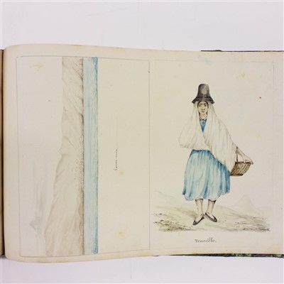 Lot 63 - South America. 'Souvenir pour Mr. Pico', album of watercolours, c.1845-50