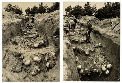 Lot 227 - Buchenwald concentration camp. A group of 22 Russian documentary photographs, mid 1940s