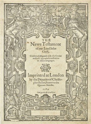 Lot 298 - Bible [English]. [The Bible..., London: Deputies of Christopher Barker, 1589]