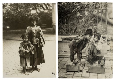 Lot 117 - Europe. A group of five photographs of rural & poor men, women and children, c. 1910
