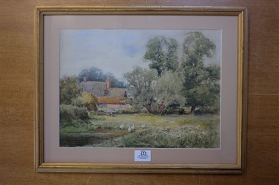 Lot 423 - Stannard (Henry John Sylvester, 1870-1951). The Back of a Farm at Riseley, Bedfordshire