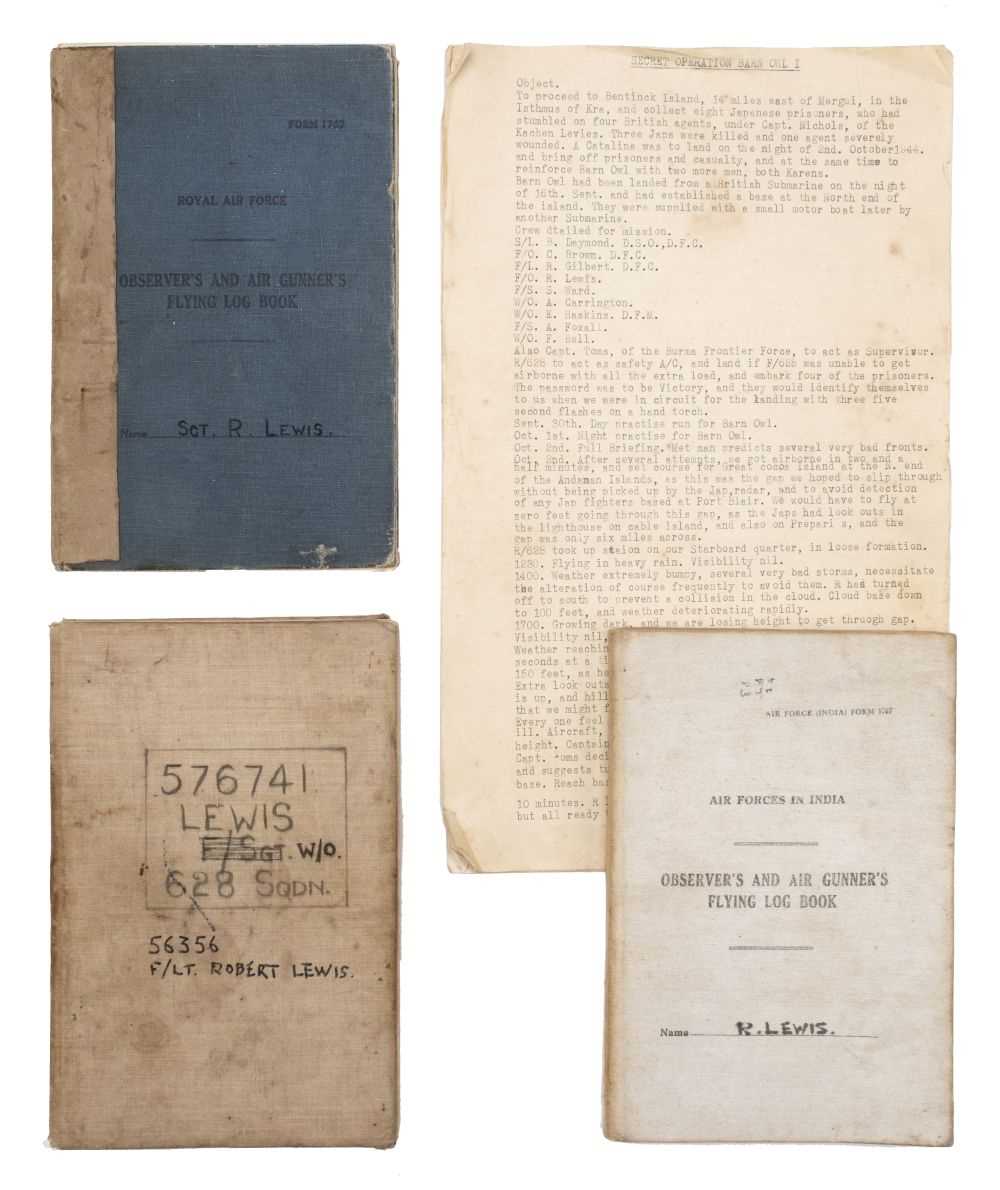 Lot 275 - World War II. RAF logbook of special operations in south-east Asia, 1943-5