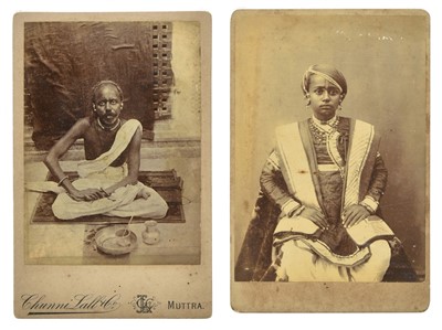 Lot 33 - India. A group of three cabinet cards of Hindu priests, c. 1890s