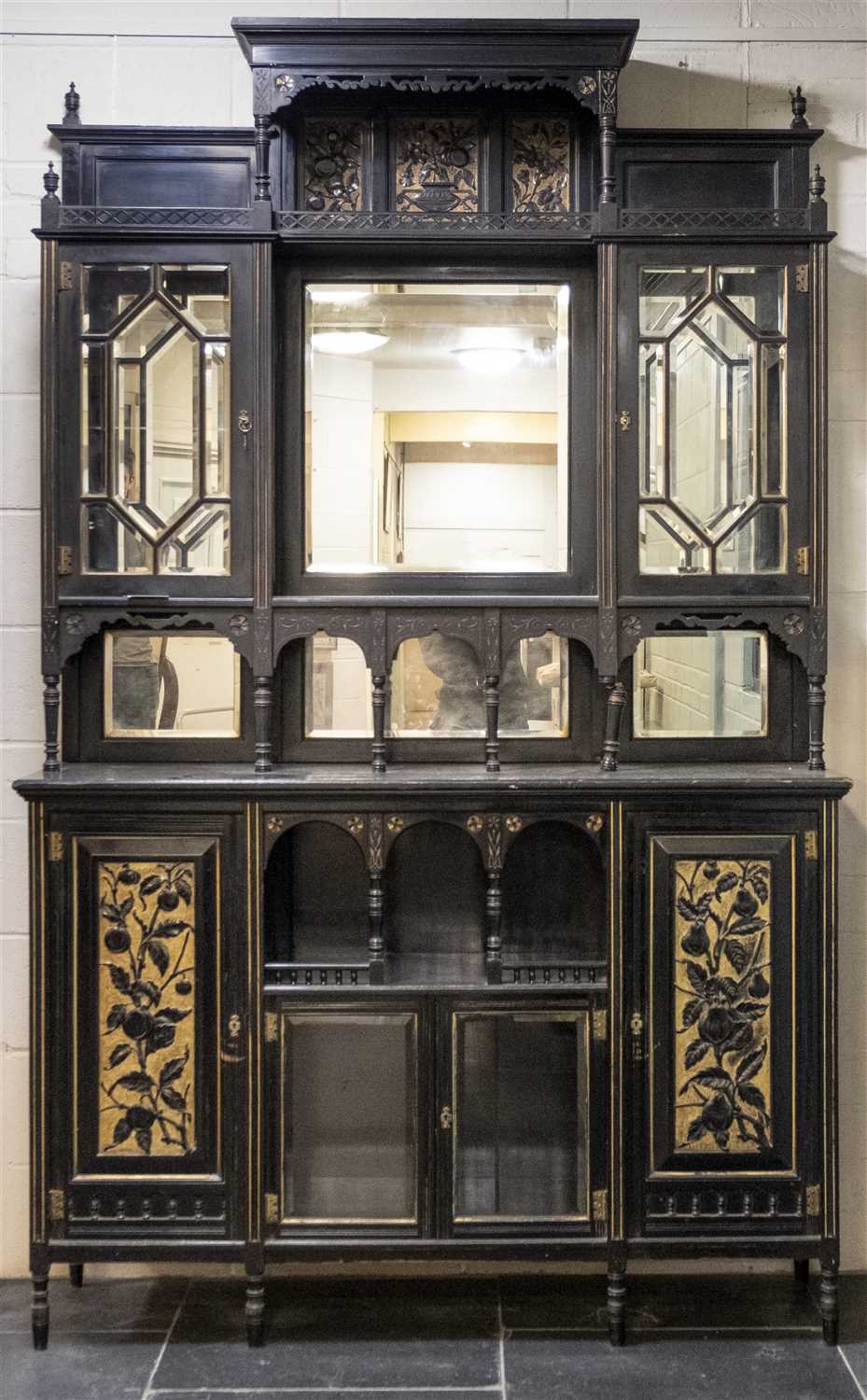 Lot 132 - Sideboard. A Victorian Aesthetic period mirror-back sideboard