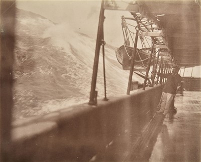 Lot 90 - Maritime. P&O mail steamer in a storm, c. 1870