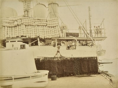 Lot 88 - Maritime.  A group of 5 mounted photographs of ships in the Far East, c. 1870s/1880s
