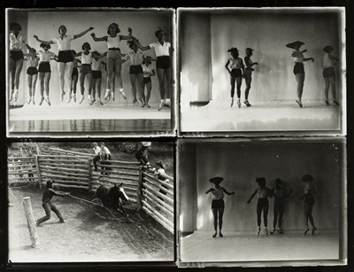 Lot 252 - Munkacsi (Martin, 1896-1963). Four contact prints on one sheet, circa 1930s, printed circa 1960