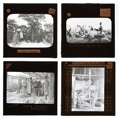 Lot 123 - Africa. A group of approximately 140 diapositive magic lantern slides, early 20th century