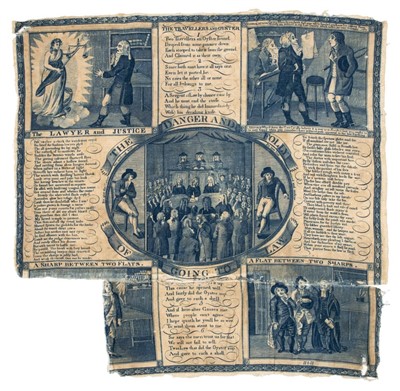 Lot 167 - Handkerchief. The Danger and Folly of Going to Law, circa 1800