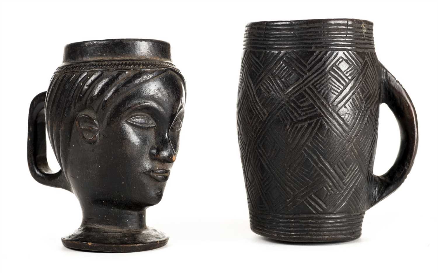 Lot 109 - Kuba. Two Kuba, Republic of Congo wooden cups