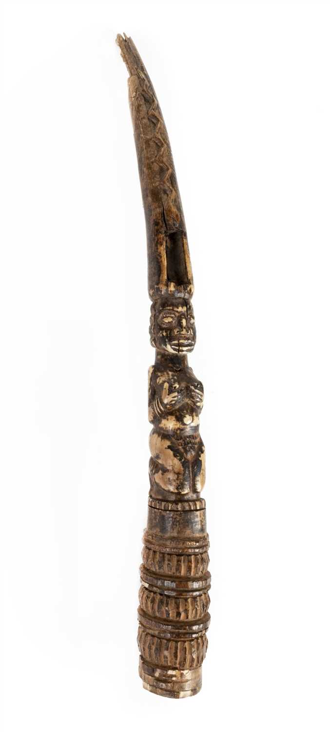 Lot 112 - Nigeria. Yoruba, Nigeria carved ivory trumpet, probably 19th century