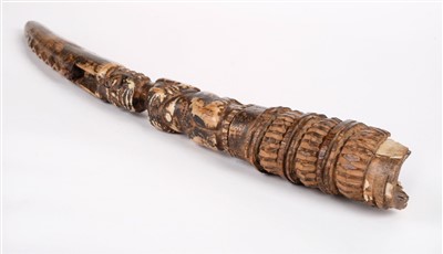 Lot 112 - Nigeria. Yoruba, Nigeria carved ivory trumpet, probably 19th century