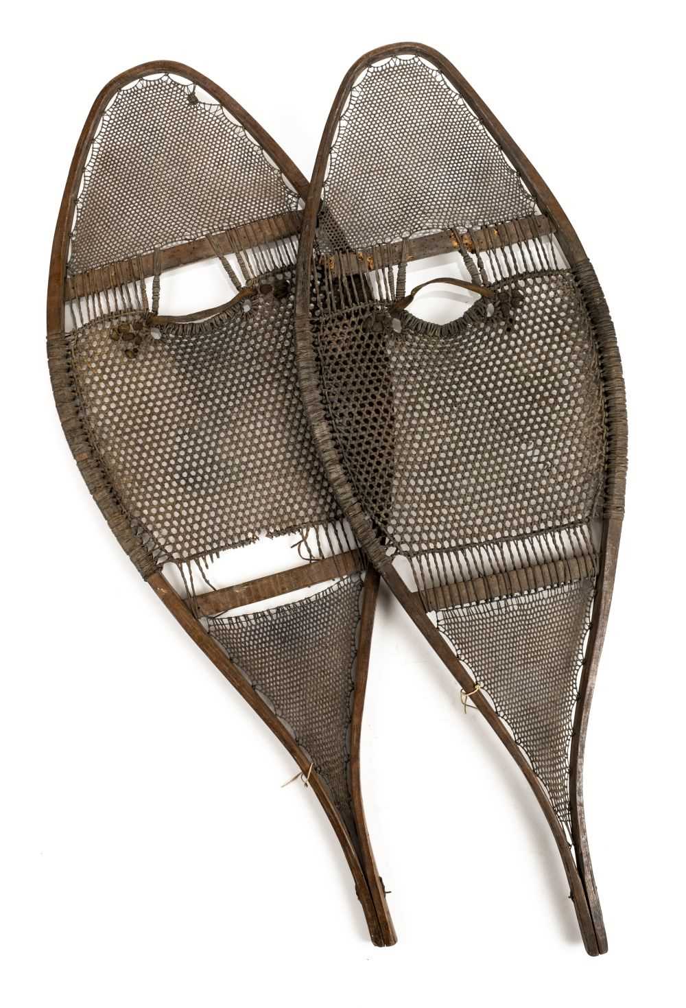 Lot 113 - North American Indian. A pair of early 20th-century snow shoes