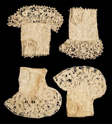 Lot 144 - Children's Clothes. Two pairs of lace infant's mittens, probably English, 17th century