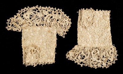 Lot 144 - Children's Clothes. Two pairs of lace infant's mittens, probably English, 17th century