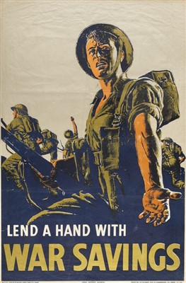 Lot 263 - WWII Poster. Lend A Hand With War Savings poster plus one other