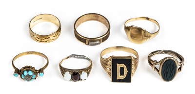 Lot 33 - Rings. Mixed collection of rings including George III mourning ring