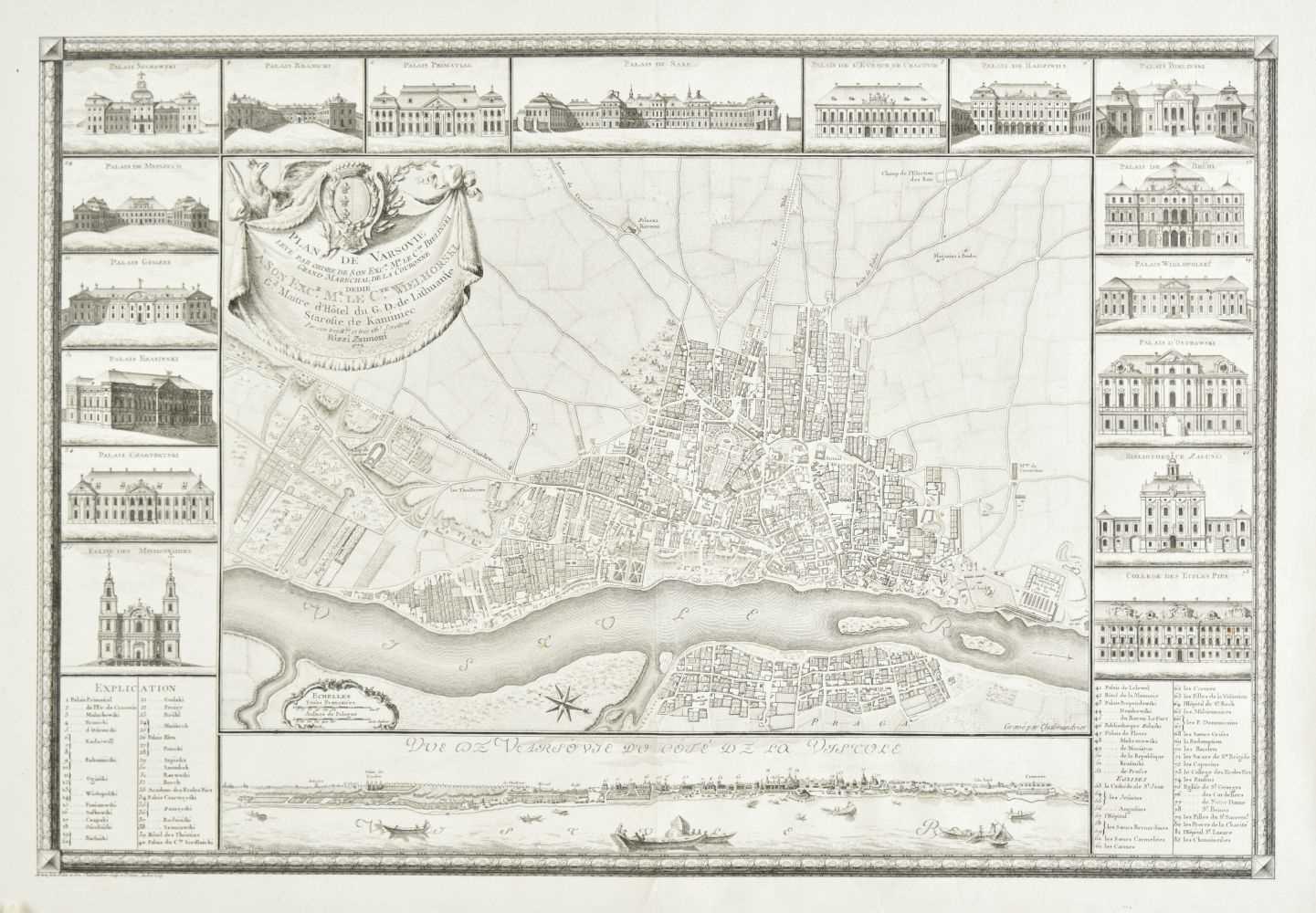Lot 125 - Warsaw. Rizzi Zannoni (Giovanni), Plan de Varscovie..., 1772