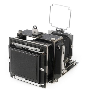 Lot 109 - MPP Micro-Technical Mk VIII 5x4 plate camera body with 5 film holders and metal Benbo tripod