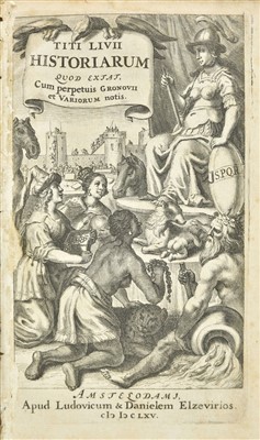 Lot 367 - Livy. Historiarum quod extat, cum perpetuis Gronovii, 3 volumes, Amsterdam, 1665
