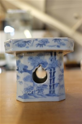 Lot 101 - Vase. A Chinese famille rose porcelain bottle vase plus blue and white stand