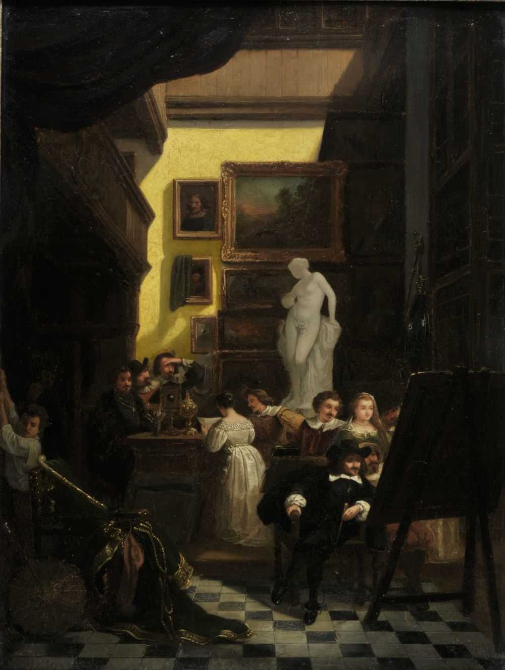Lot 211 - Leys (Hendrik, 1815-1869) Gerrit Six in Rembrandt's Studio, oil on wood panel