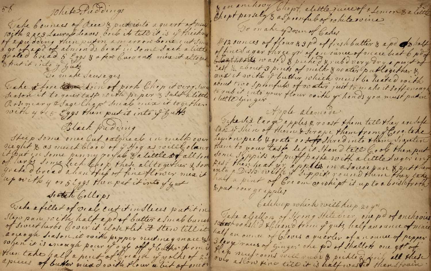 Lot 360 - Cookery. A manuscript receipt book, dated 1730 and 1733
