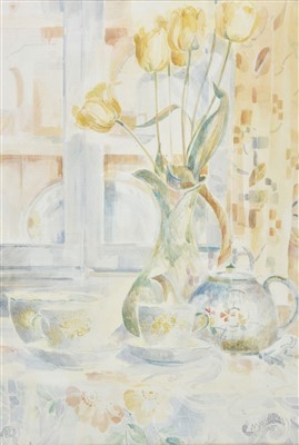 Lot 410 - Henderson (Maurice, 1944-2017). Tulips in a Fox Glove Vase, 1985