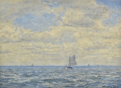 Lot 311 - Moore (Henry, 1831-1895). Sailing Boats off the coast on a breezy day, 1887