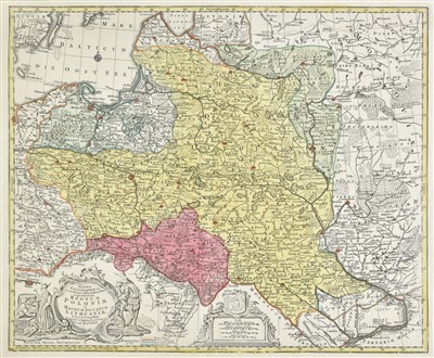 Lot 101 - Poland. Lotter (Tobias), Mappa Geographica..., Regnum Poloniae..., circa 1760