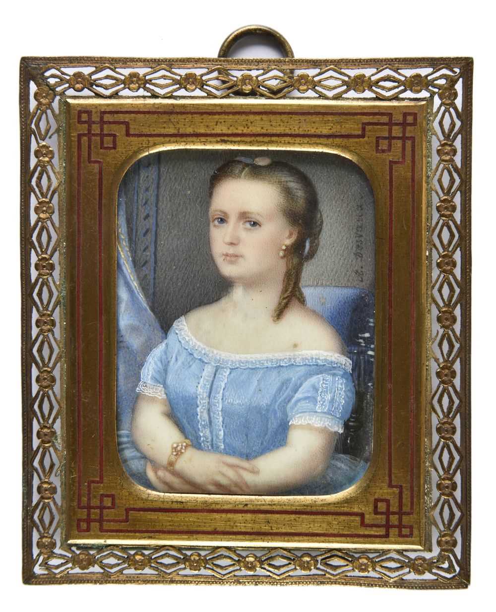 Lot 256 - Desvaux (Auguste, born 1813). Portrait of a young lady