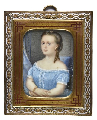Lot 256 - Desvaux (Auguste, born 1813). Portrait of a young lady