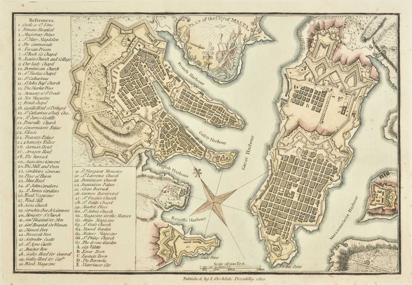 Lot 78 - Malta. Stockdale (J., publisher), A Plan of the City of Malta, 1800