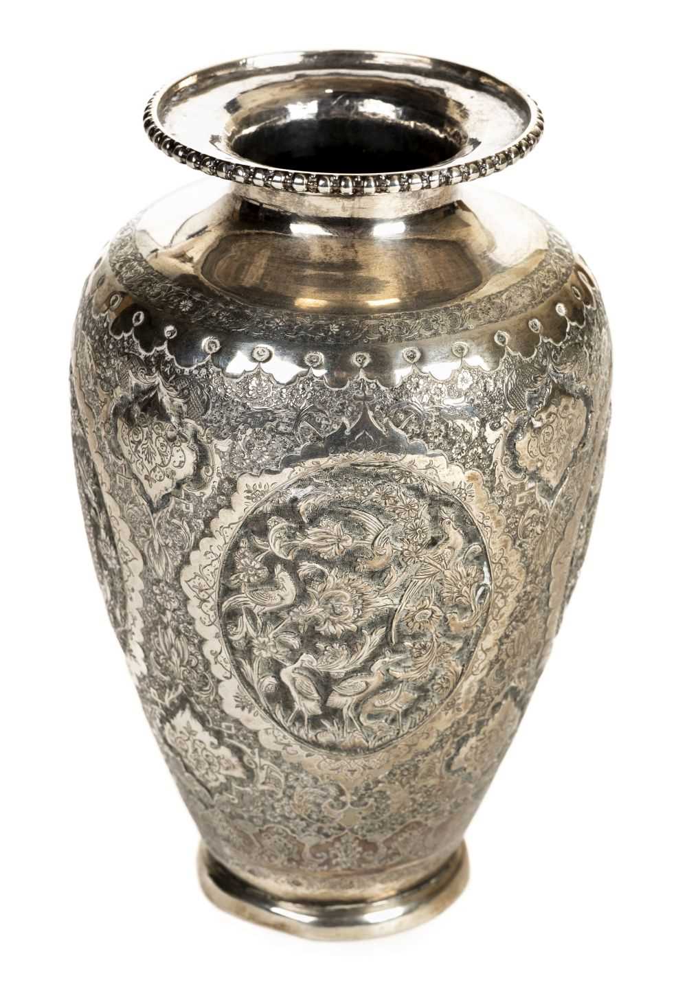 Lot 100 - Vase. A 19th century Indian white metal vase